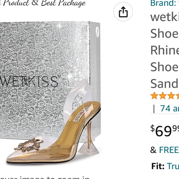 Woman’s Wetkiss Heels Clear and Gold 8 - Picture 8 of 8